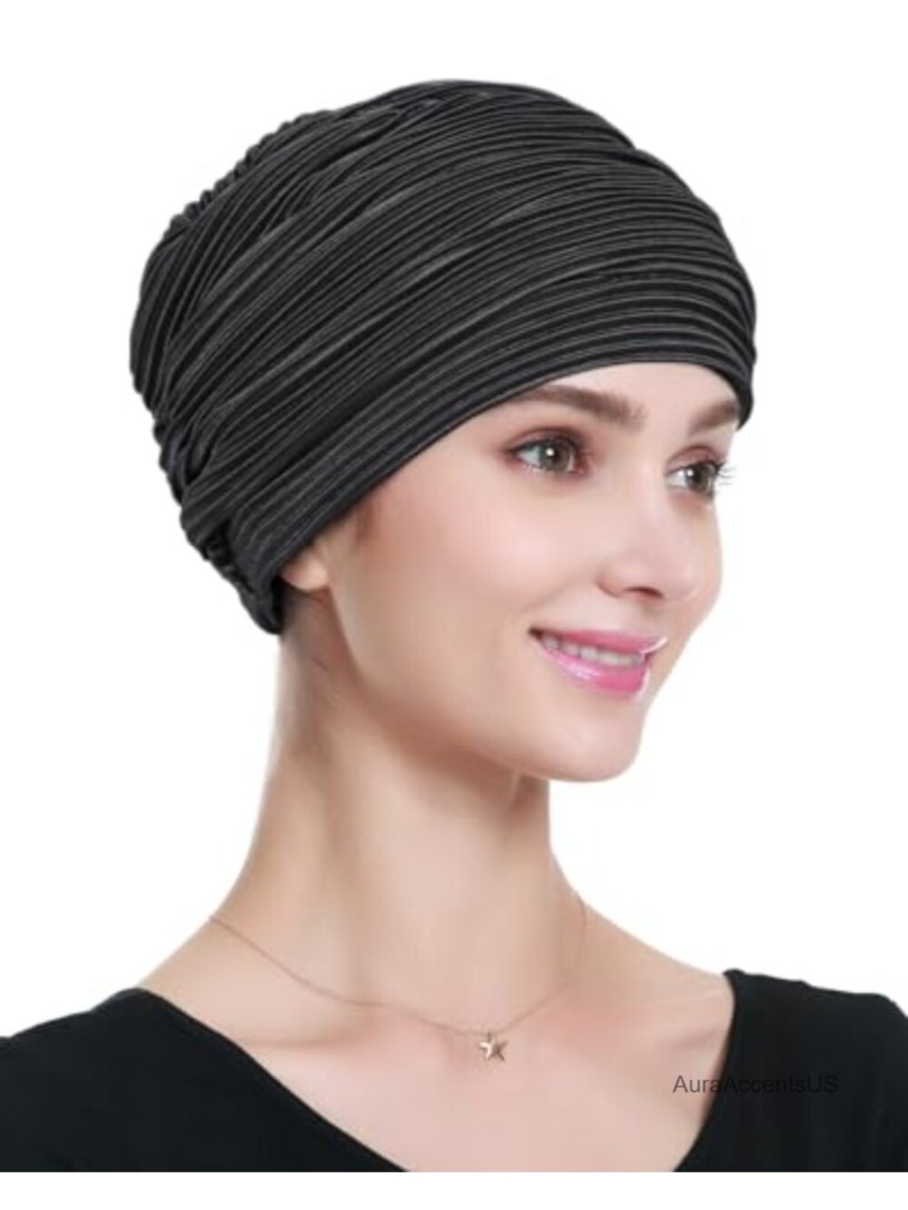 Pleated Turban Chemo Headwear Viscose Jersey Slip On Beanie